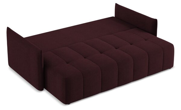 Bordowa rozkładana/ze schowkiem sofa 225 cm Moku – Makamii