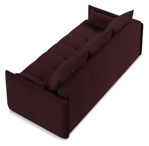 Bordowa rozkładana/ze schowkiem sofa 225 cm Moku – Makamii