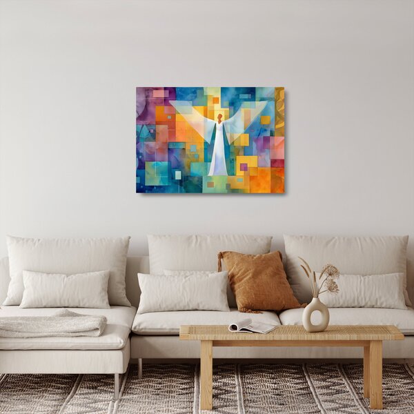 Obraz na szkle - Geometryczny anioł (70x50 cm)