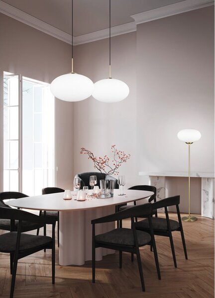 Lampa wisząca w biało-złotym kolorze ze szklanym kloszem ø 40 cm Fomento – Trio
