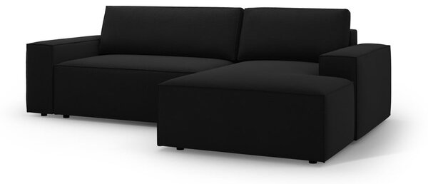Czarny rozkładany narożnik (prawostronny) Jodie – Micadoni Home