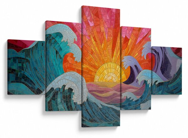 Obraz - Mozaika fal (125x70 cm)