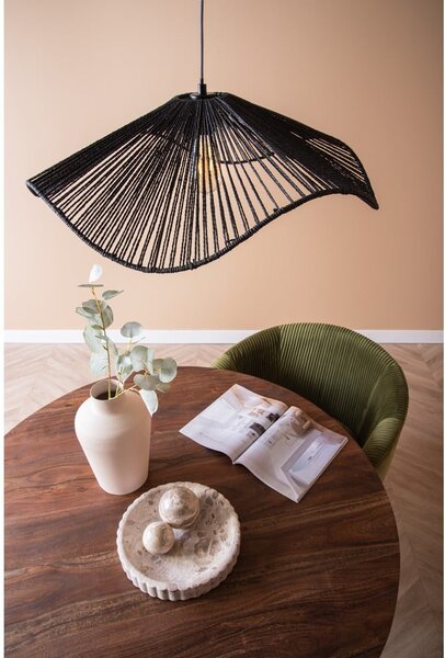 Czarna lampa wisząca z kloszem z plecionki papierowej ø 62 cm Sombra – Leitmotiv