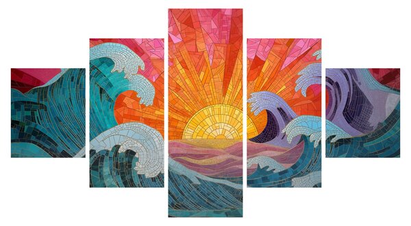 Obraz - Mozaika fal (125x70 cm)