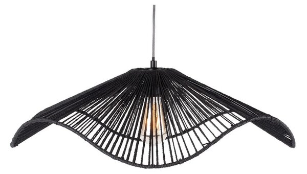 Czarna lampa wisząca z kloszem z plecionki papierowej ø 62 cm Sombra – Leitmotiv