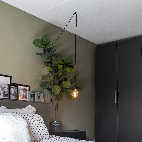 Designerska lampa wisząca czarna z wtyczką - Cavalux