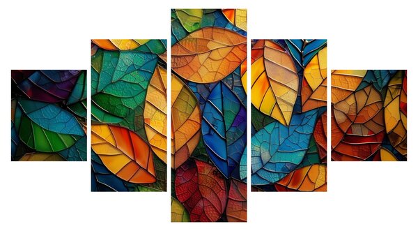 Obraz - Mozaika z liści (125x70 cm)