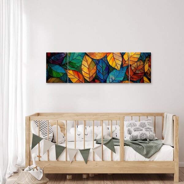 Obraz - Mozaika z liści (170x50 cm)
