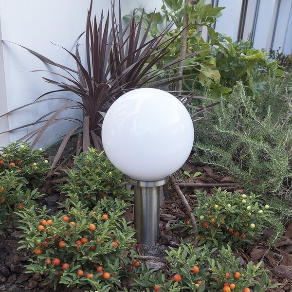Nowoczesna lampa ogrodowa słupkowa ze stali nierdzewnej 50 cm - Sfera