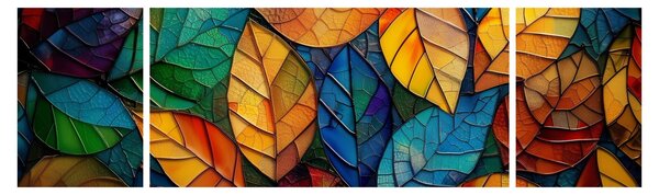 Obraz - Mozaika z liści (170x50 cm)