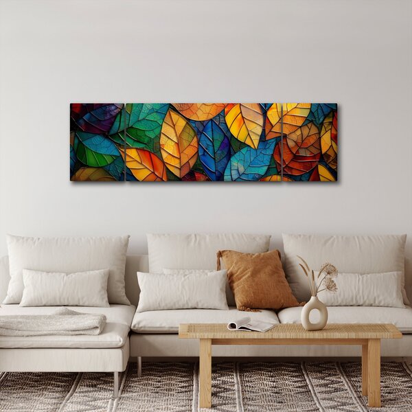 Obraz - Mozaika z liści (170x50 cm)