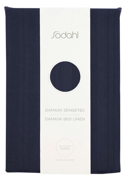 Ciemnoniebieska adamaszkowa pościel jednoosobowa 140x220 cm Noble – Södahl