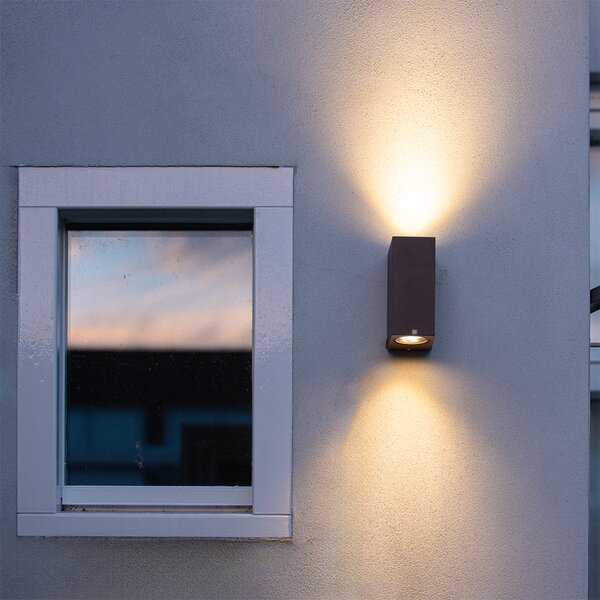 Industrialna lampa ścienna rdzawo-brązowa 2-światłowa IP44 - Baleno