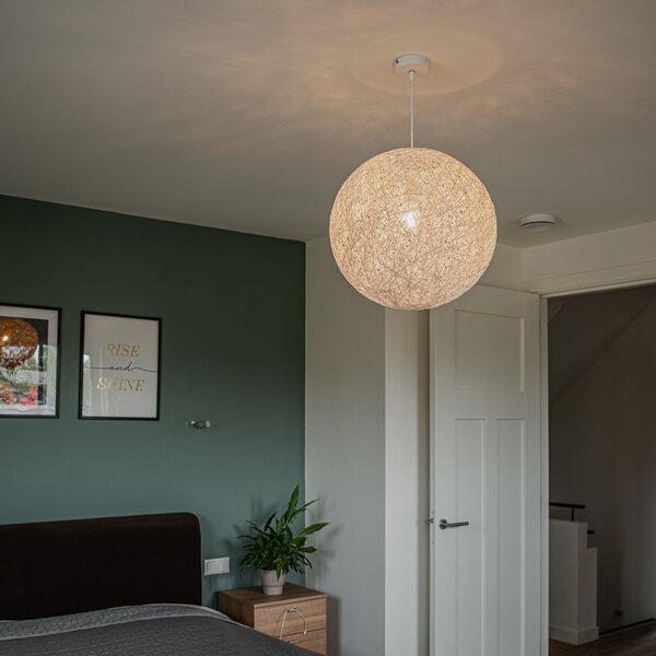 Rustykalna lampa wisząca biała 60 cm - Corda