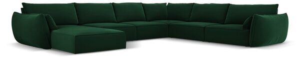 Ciemnozielony aksamitny narożnik (prawostronny/w kształcie litery U) Vanda – Mazzini Sofas