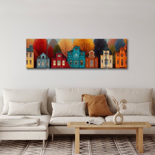 Obraz - Malowane jesienne miasto (170x50 cm)