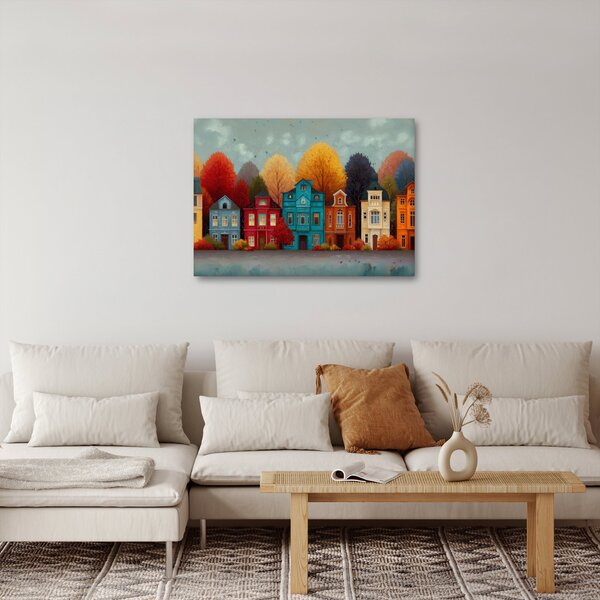 Obraz - Malowane jesienne miasto (70x50 cm)