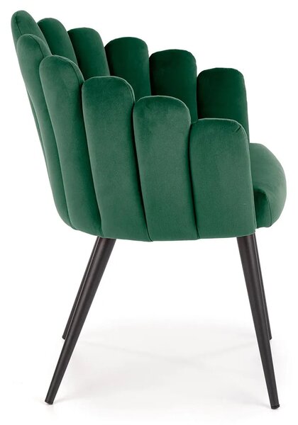 Zielone welwetowe krzesło glamour K1-T78