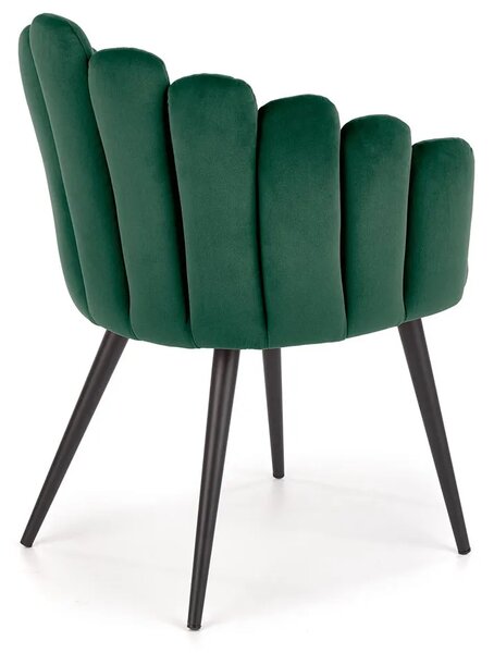 Zielone welwetowe krzesło glamour K1-T78