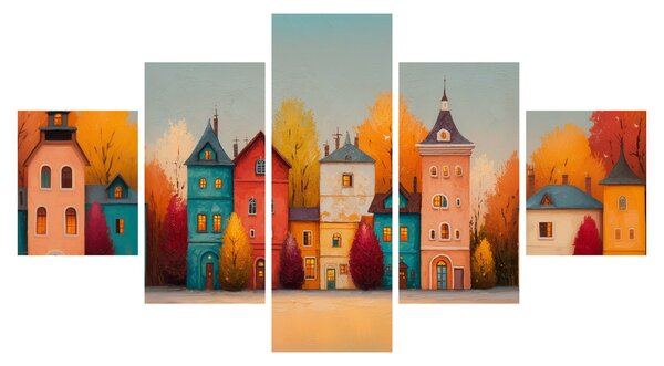 Obraz - Jesienna wieś (125x70 cm)