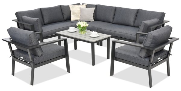 Meble ogrodowe aluminiowe Sydney Corner 7 Garden Point antracyt