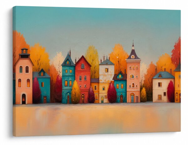 Obraz - Jesienna wieś (70x50 cm)