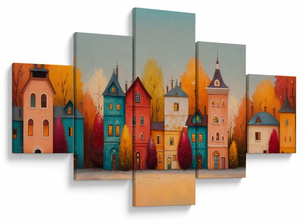 Obraz - Jesienna wieś (125x70 cm)