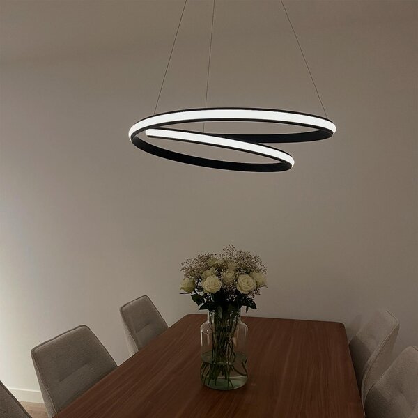 Nowoczesna lampa wisząca czarna 74 cm z LED - Rowan