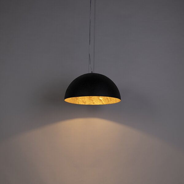 Industrialna lampa wisząca czarna ze złotem 50 cm - Magna