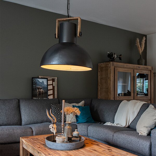 Industrialna lampa wisząca ciemnoszara z mango - Mangoes