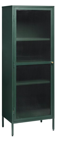 Zielona metalowa witryna Unique Furniture Bronco, wys. 160 cm