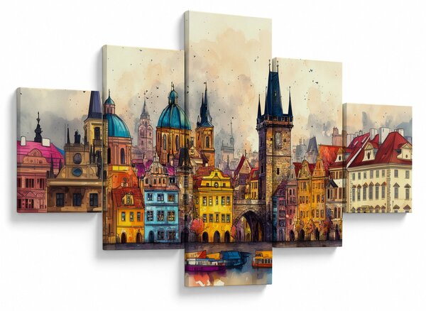 Obraz - Jesień w malowanym mieście (125x70 cm)
