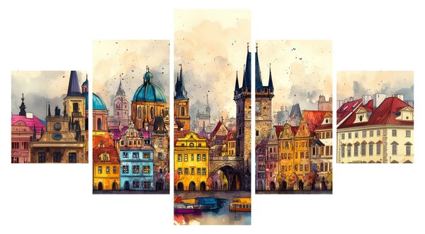 Obraz - Jesień w malowanym mieście (125x70 cm)
