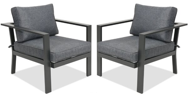Aluminiowy fotel Sydney Garden Point antracyt - komplet 2 sztuk