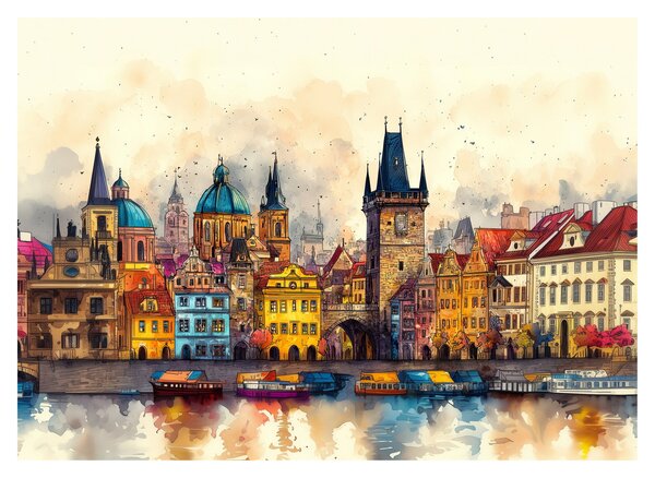 Obraz - Jesień w malowanym mieście (70x50 cm)
