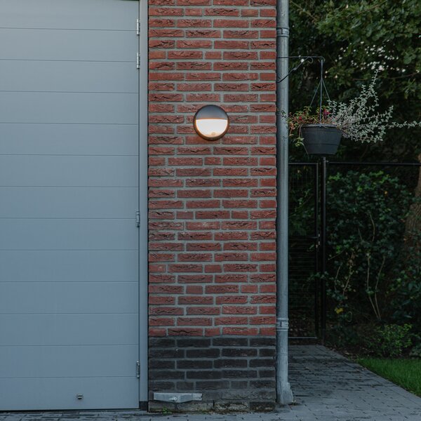 Lampa ścienna zewnętrzna czarna z LED z czujnikiem ruchu IP54 - Hortus