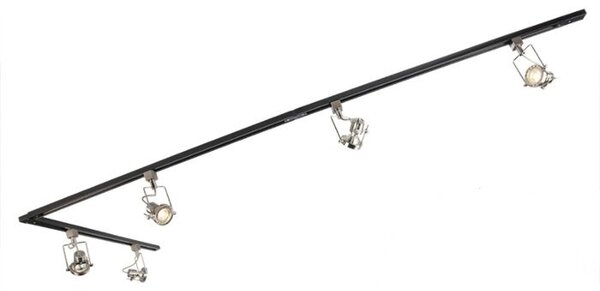 Nowoczesny system oświetlenia szynowego z 5 reflektorami stalowymi 1-fazowy - Iconic Suplux