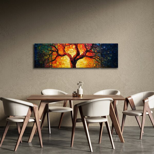 Obraz - Drzewo życia w mozaice (170x50 cm)