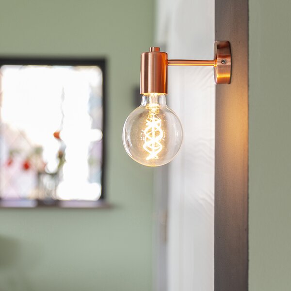 Inteligentna lampa ścienna w stylu art deco miedziana w komplecie z żarówką WiFi G95 - Facil