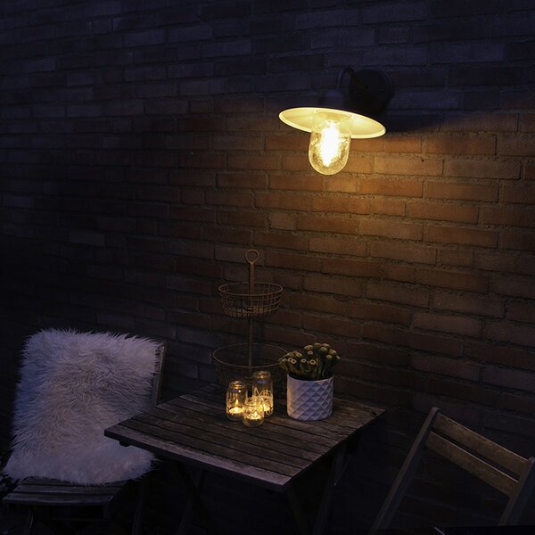 Inteligentna rustykalna lampa ścienna antracytowa IP44 w tym wifi E27 - Kansas