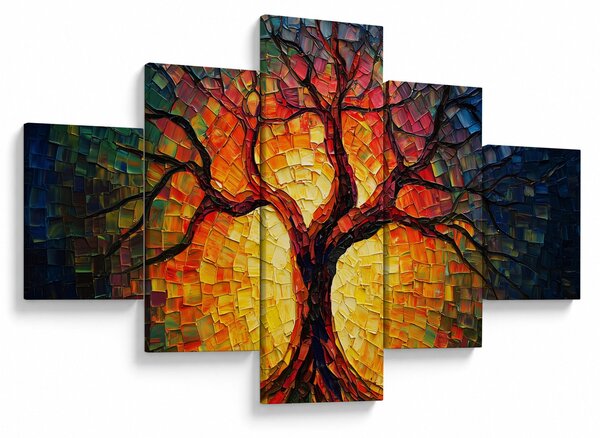 Obraz - Drzewo życia w mozaice (125x70 cm)