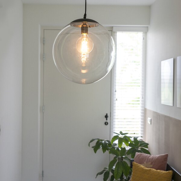 Inteligentna lampa wisząca transparentna 35 cm z WiFi A60 - Pallon