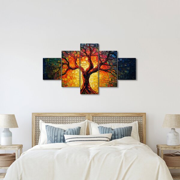 Obraz - Drzewo życia w mozaice (125x70 cm)
