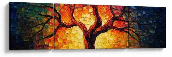 Obraz - Drzewo życia w mozaice (170x50 cm)