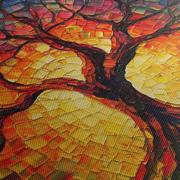 Obraz - Drzewo życia w mozaice (170x50 cm)