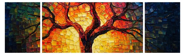 Obraz - Drzewo życia w mozaice (170x50 cm)