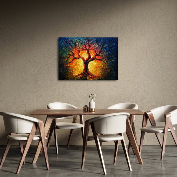 Obraz - Drzewo życia w mozaice (70x50 cm)
