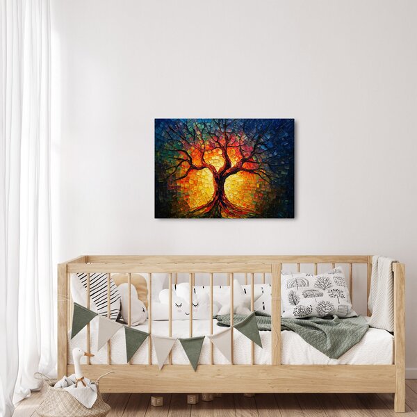 Obraz - Drzewo życia w mozaice (70x50 cm)