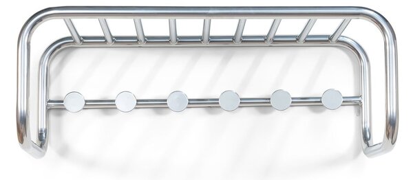Metalowy wieszak ścienny w kolorze srebra z półką 72 cm Retro – Spinder Design