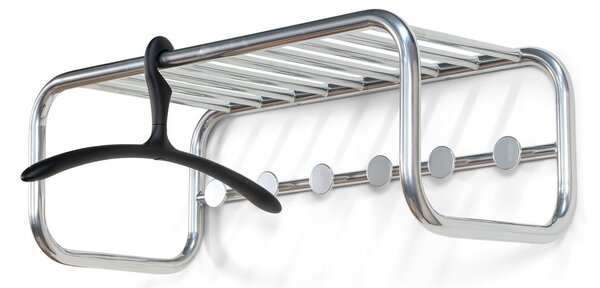 Metalowy wieszak ścienny w kolorze srebra z półką 72 cm Retro – Spinder Design